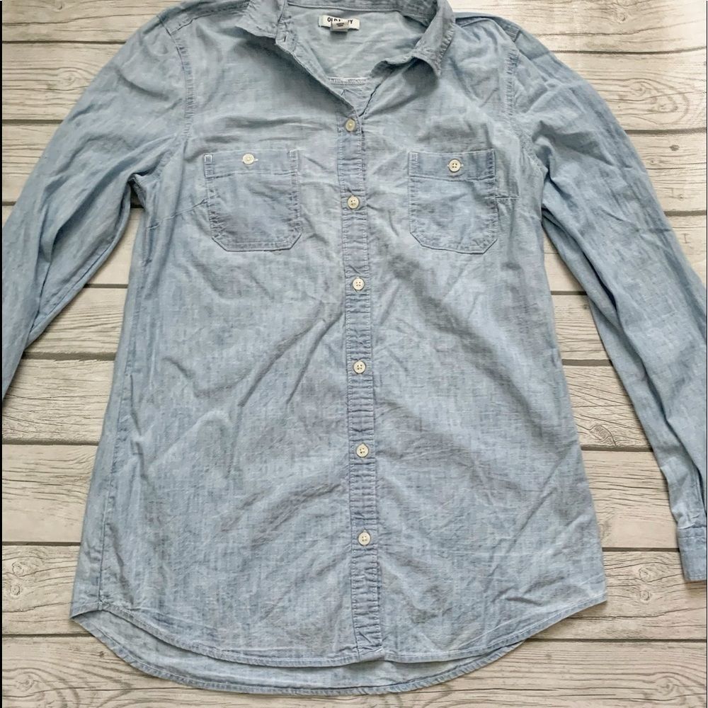 Old Navy chambray button down shirt-small - Picture 7 of 8